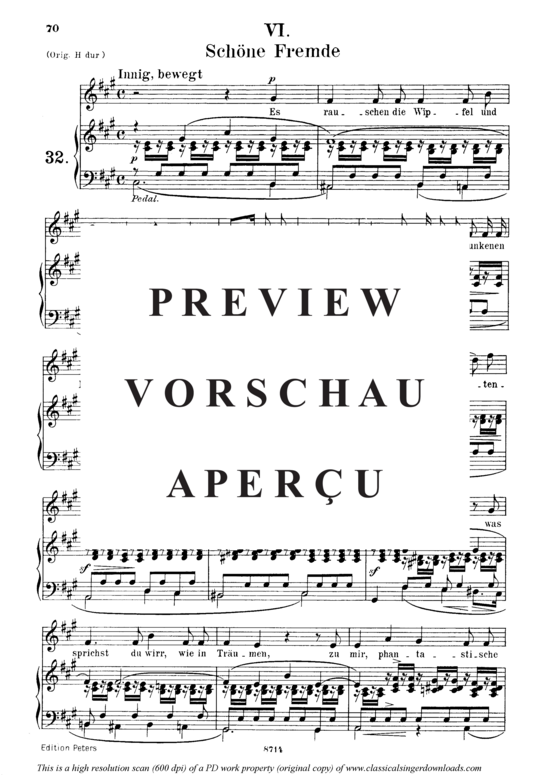 Product gallery: Page 2 of 3 Schöne Fremde, Op.39 No.6, , Medium Voice and Piano