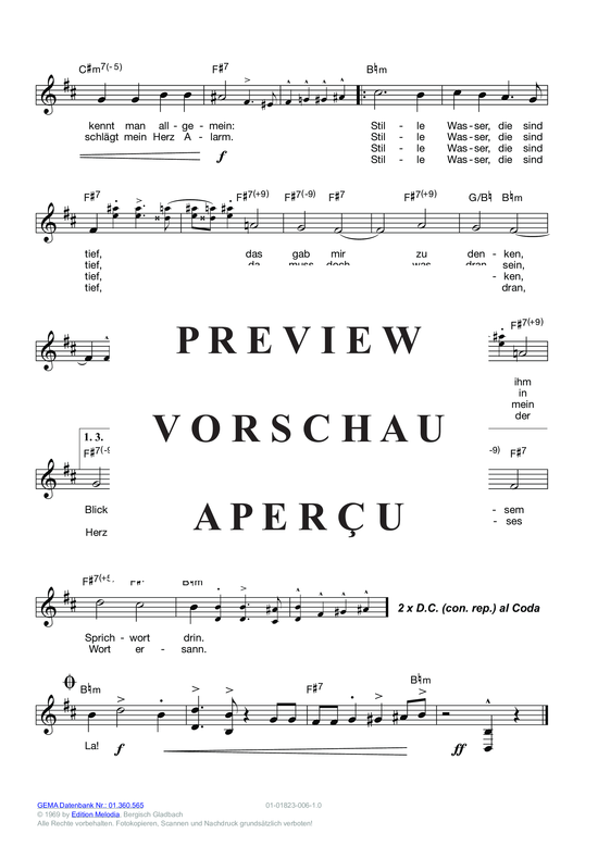 gallery: Stille Wasser, die sind tief , Paola, (melody parts in C/B/E flat)