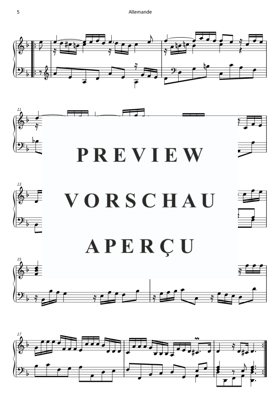 Product gallery: Page 7 of 11 Suite Nr. 4 d-Moll HWV 437 - Allemande · Courante · Sarabande · Gigue, , Solo Piano