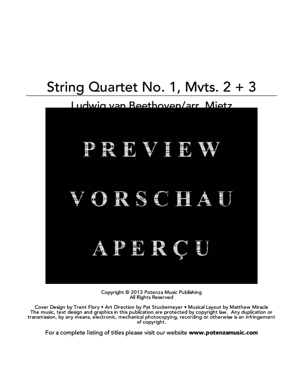 Product gallery: Page 3 of 11 String Quartet No. 1, Mvts. 2 and 3, , (Clarinet Quartet)
