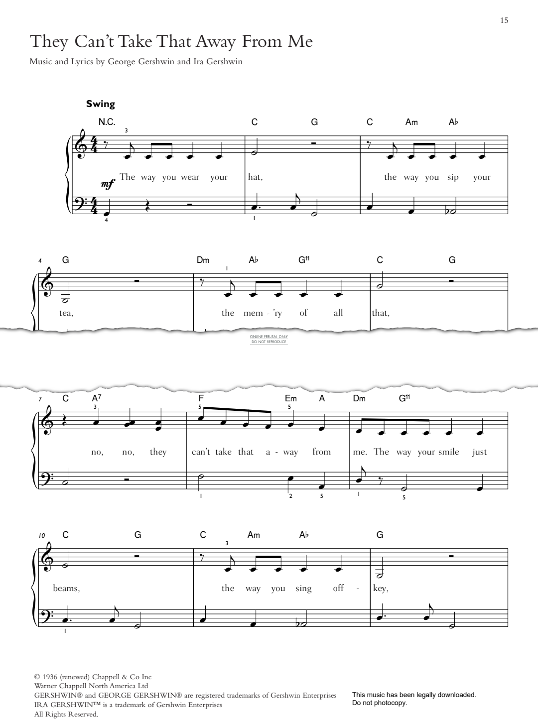 gallery: They Can't Take That Away From Me, George Gershwin, Gesang, Gitarre, Klavier