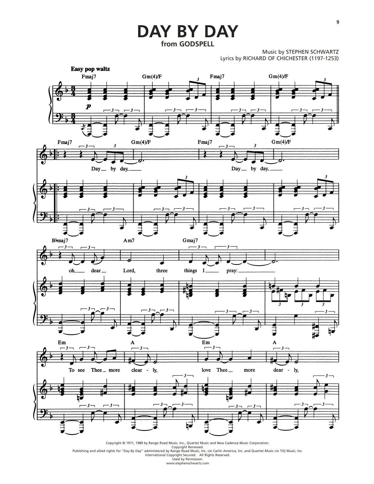 Product picture to:  Day By Day (from Godspell) - Stephen Schwartz