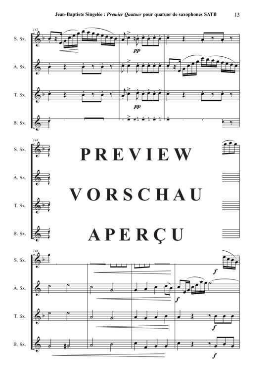 gallery: Premier Quatuor, Opus 53 , , (Saxophon-Quartett SATB)