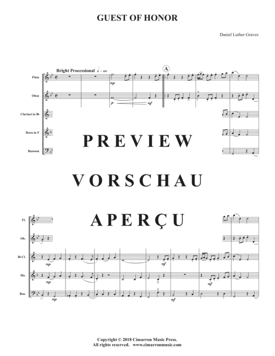 Produktgalerie: Seite 3 von 16 Guest of Honor , , (Holzbläser Quintett)