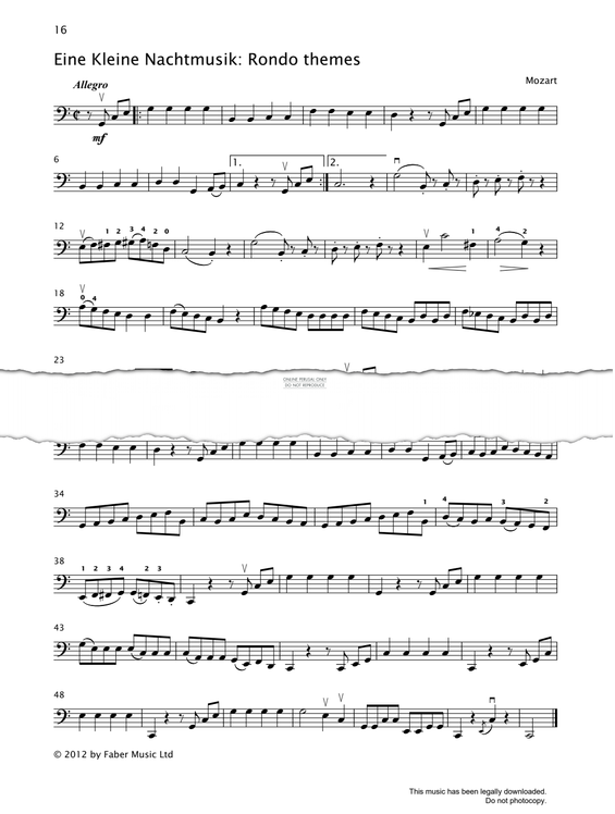 Produktgalerie: Seite 1 von 1 Rondo Themes (from 'Eine Kleine Nachtmusik '), Wolfgang Amadeus Mozart, Violoncello