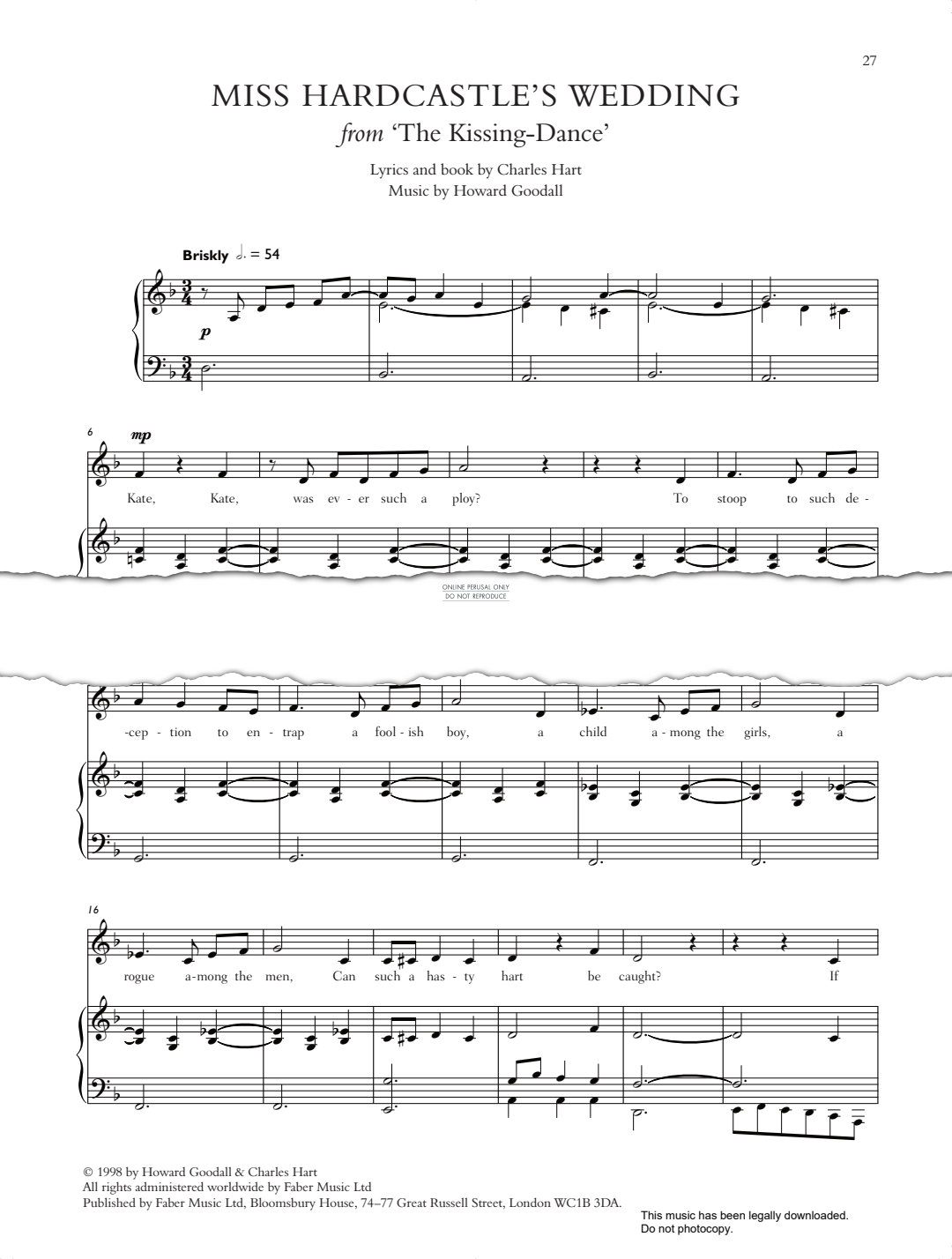 Product picture to: Miss Hardcastle's Wedding (from 'The Kissing-Dance')