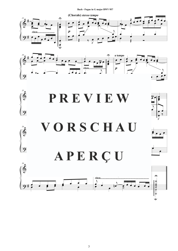 Produktgalerie: Seite 4 von 4 Fuge in G-Dur BWV 957 - Piano Version, , Klavier Solo