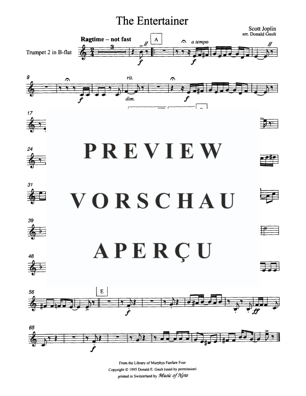 Produktgalerie: Seite 7 von 10 The Entertainer, , Blechbläser Quartett