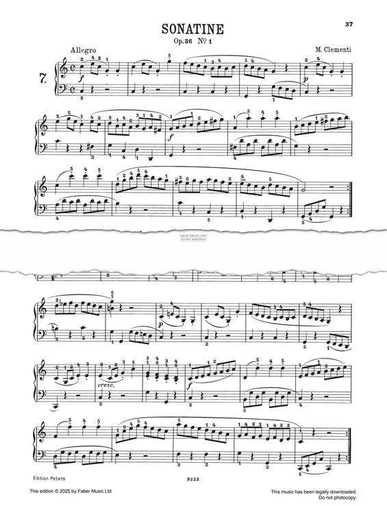Produktgalerie: Seite 1 von 1 Sonatina in C major op.36.1, Muzio Clementi, Klavier