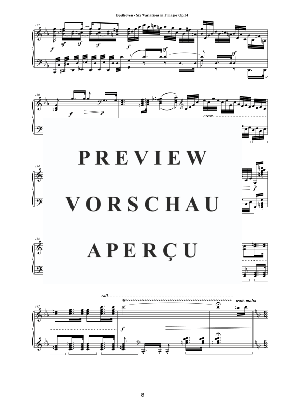 Produktgalerie: Seite 9 von 11 Six Variations in F major Op.34 for Piano, , Klavier Solo