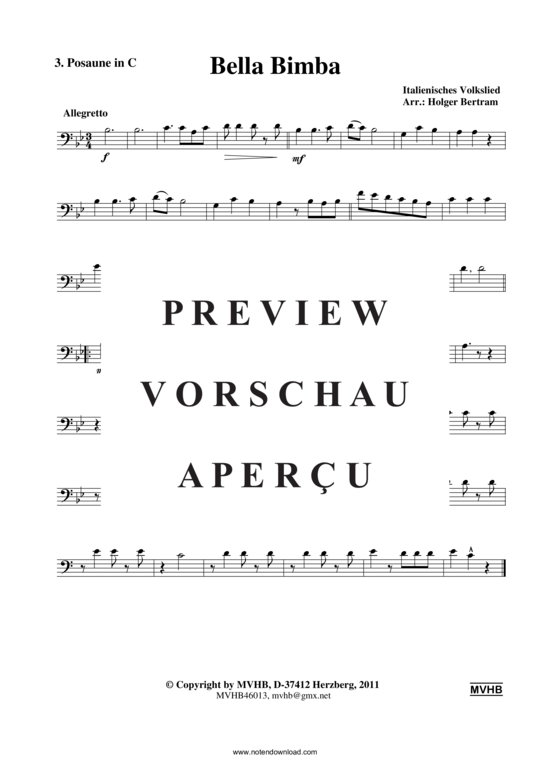 gallery: Bella Bimba (Blechbläserquartett 2 Trp (B) , , , Pos/TenH, Tub)
