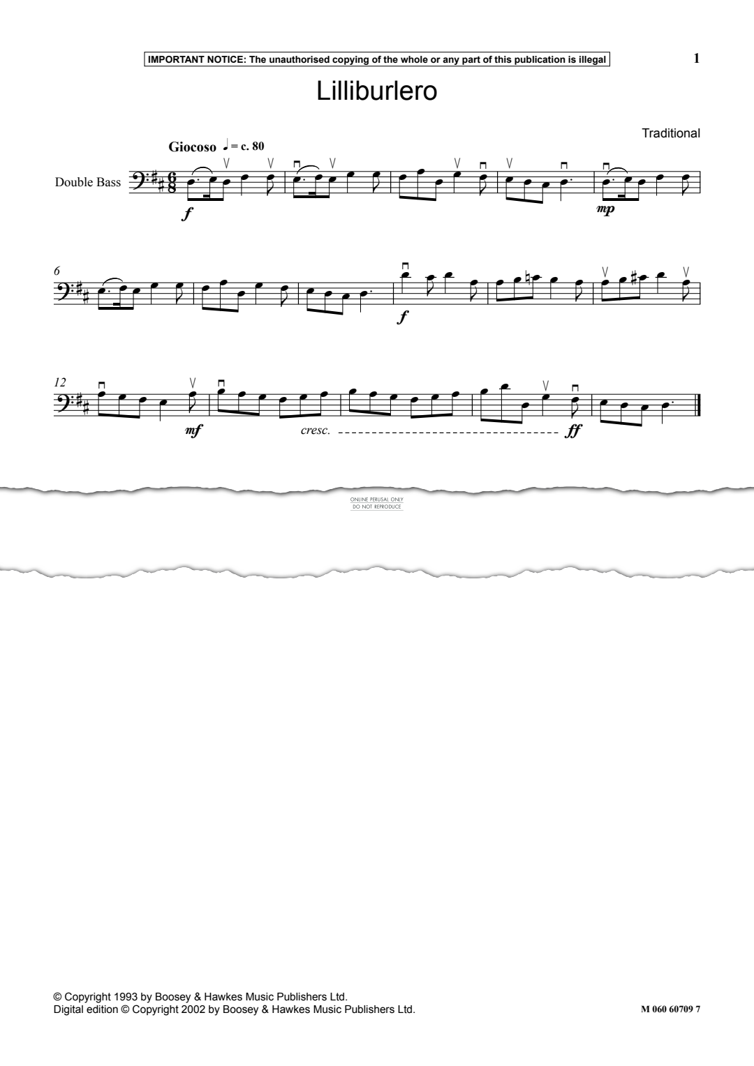 Produktgalerie: Seite 1 von 1 Lilliburlero, Traditional, Keyboard, Kontrabass