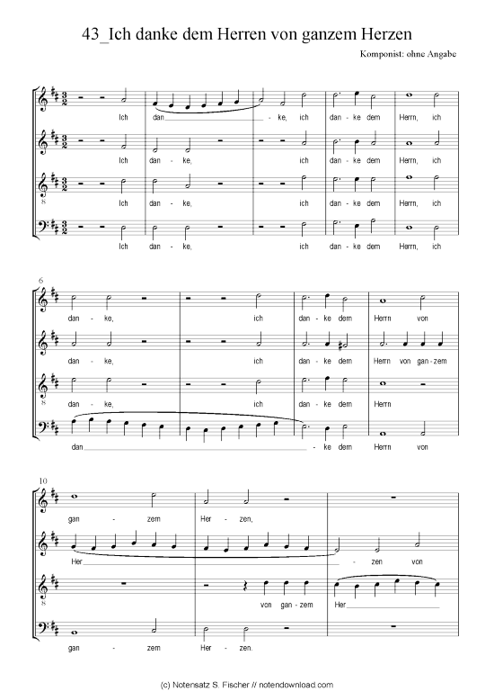 Product picture to: Ich danke dem Herren von ganzem Herzen Motette über Ps. 111,1-3