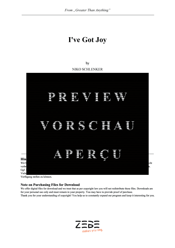 gallery: I´ve Got Joy, , Gemischter Chor SAM/Solo opt. und Klavier