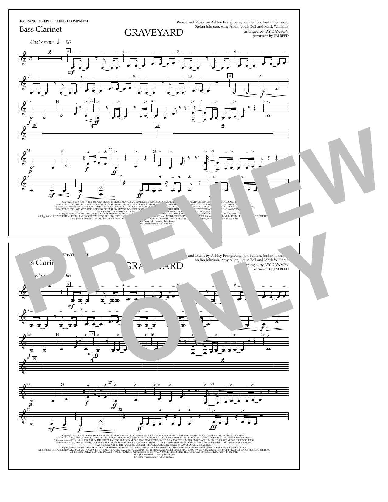 Produktbild zu: Graveyard (arr. Jay Dawson) - Bass Clarinet