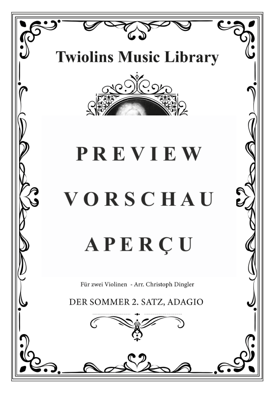 Produktgalerie: Seite 2 von 5 Die vier Jahreszeiten, Konzert Nr. 2 - Der Sommer - 2. Adagio, The Twiolins, (Duett 2x Violine)