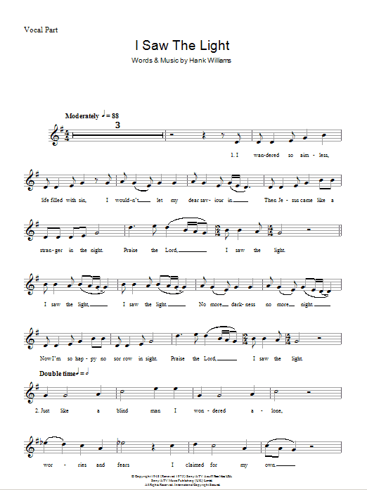 Produktgalerie: Seite 1 von 1 I Saw The Light, Hank Williams, Melodieinstrument