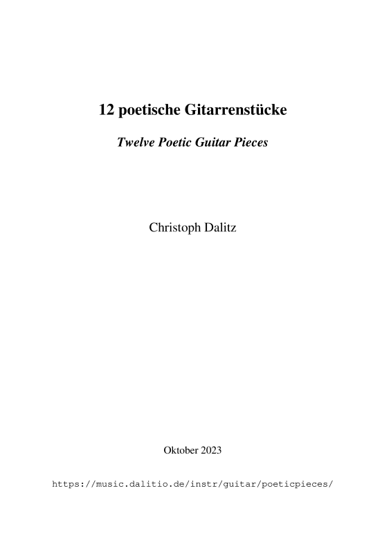 Produktbild zu: 12 poetische StückeChristoph Dalitz