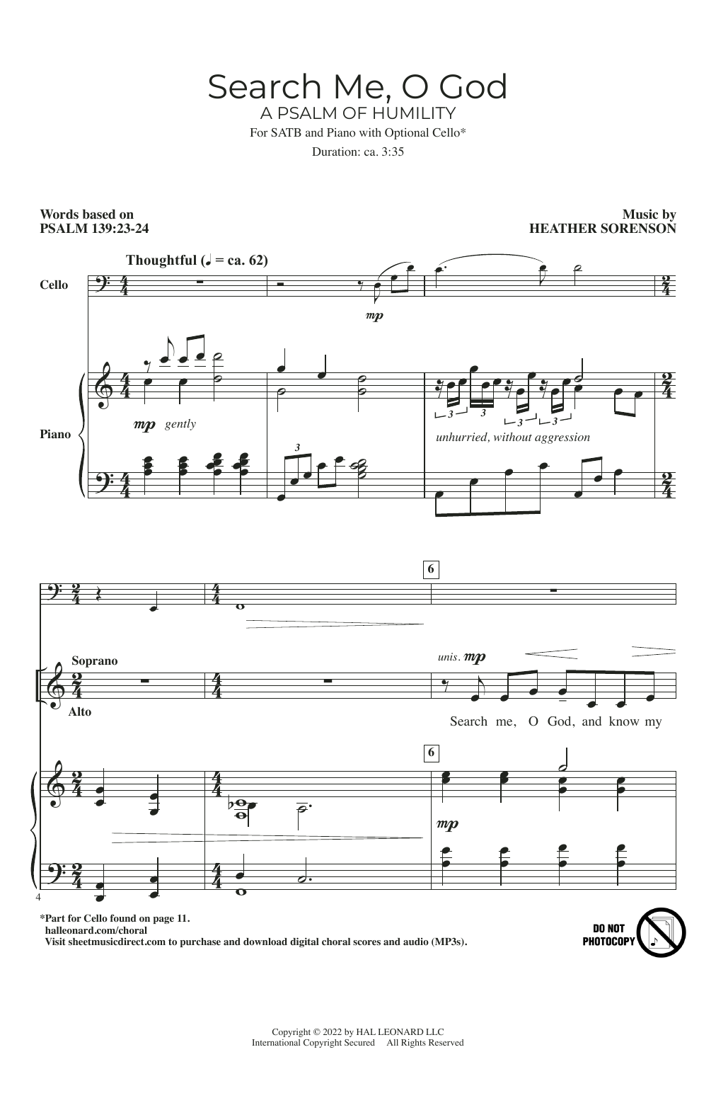 Produktbild zu: Search Me, O God (A Psalm Of Humility)