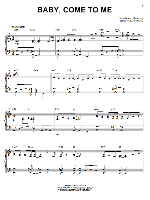 Product gallery: Page 1 of 1 Baby, Come To Me (arr. Larry Moore), Patti Austin with James Ingram