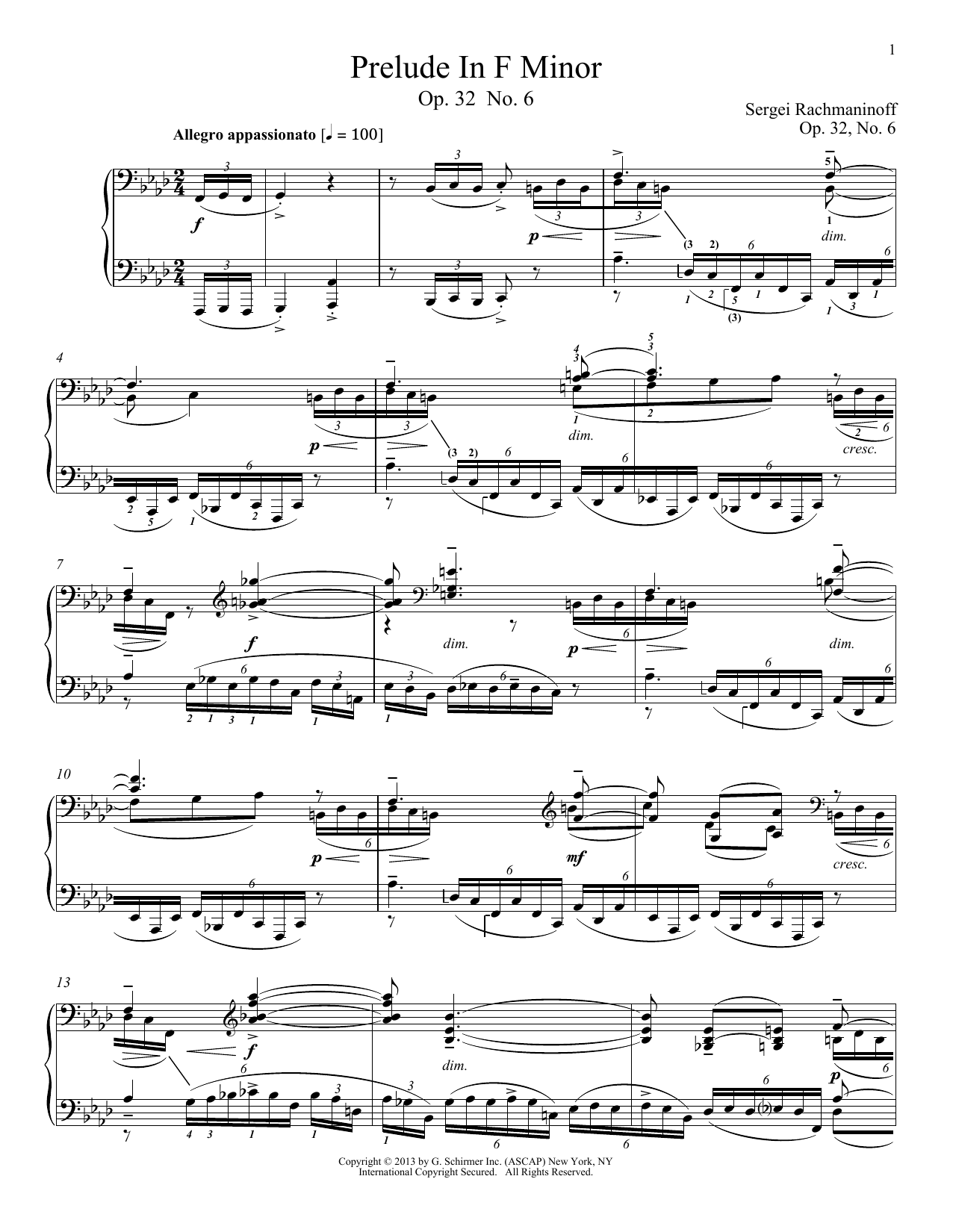 Product picture to: Prelude In F Minor, Op. 32, No. 6
