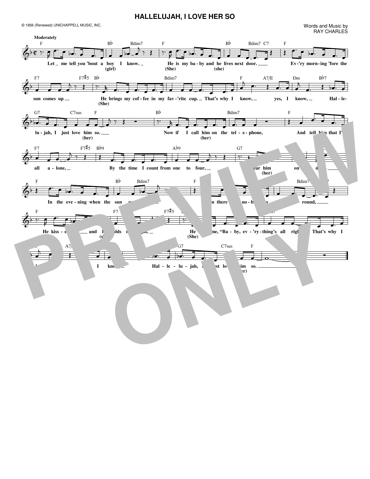 Produktgalerie: Seite 1 von 1 Hallelujah, I Love Her So, Ray Charles, Melodieinstrument