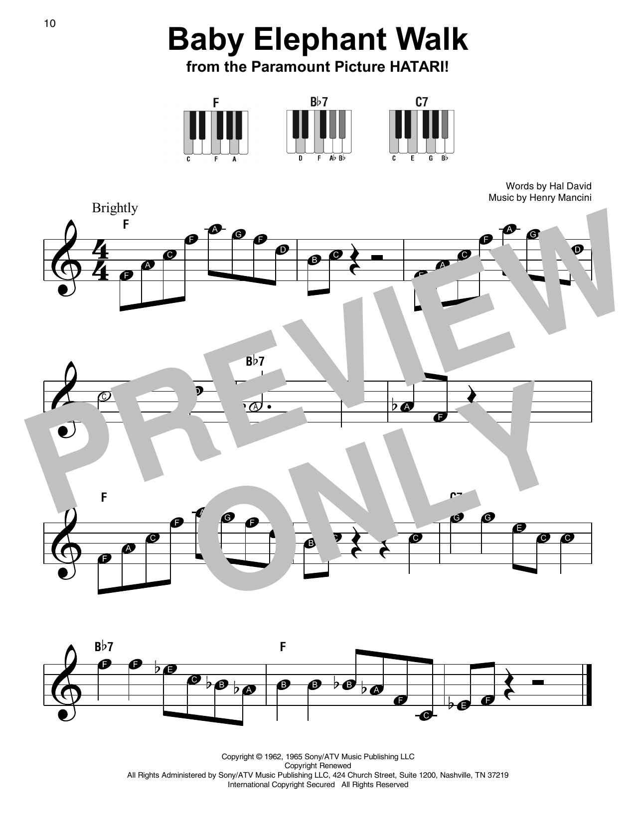 Product picture to:  Baby Elephant Walk - Henry Mancini