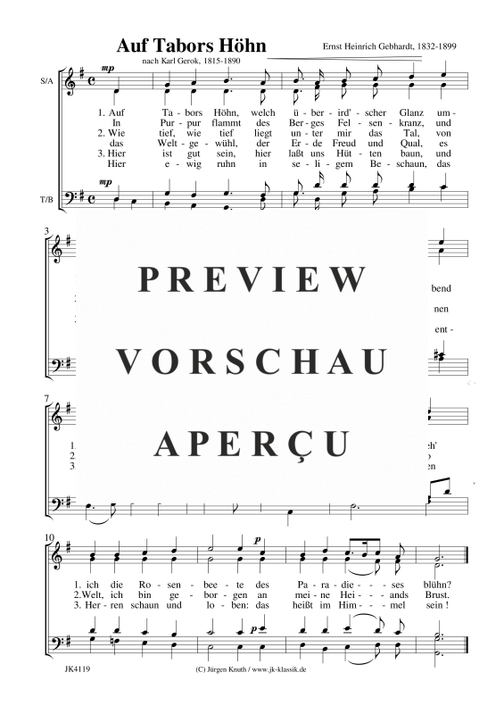 gallery: Auf Tabors Höhn, , Gemischter Chor