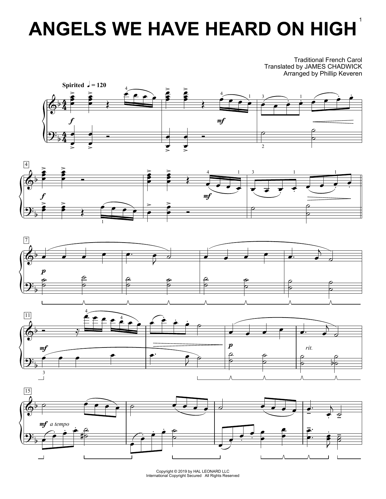 Produktbild zu: Angels We Have Heard On High [Classical version] (arr. Phillip Keveren)