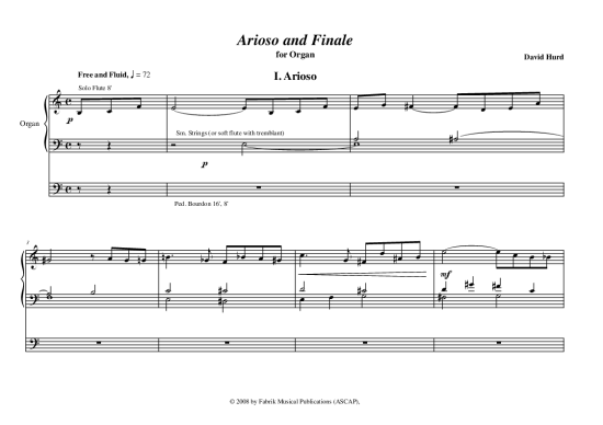 Product picture to: Arioso and Finale David Hurd