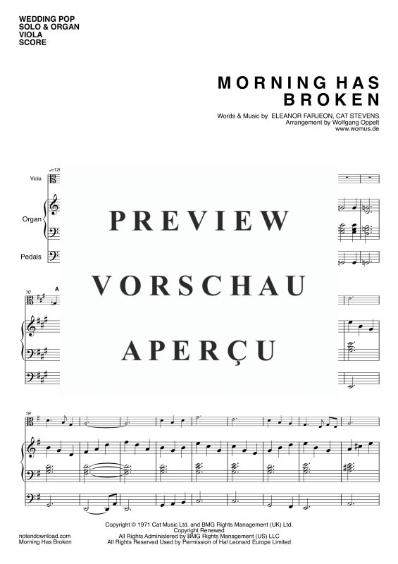 gallery: Morning Has Broken, Stevens, Cat, (Viola Solo und Orgel)