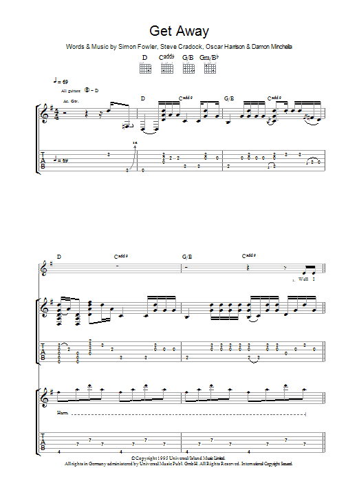 Produktgalerie: Seite 1 von 1 Get Away, Ocean Colour Scene, Gitarre