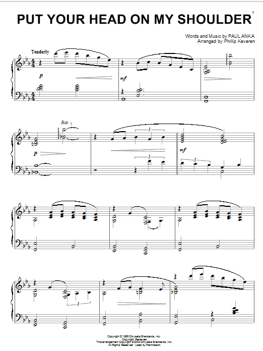 Produktbild zu: Put Your Head On My Shoulder (arr. Phillip Keveren)