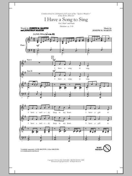 Produktbild zu: I Have A Song To Sing