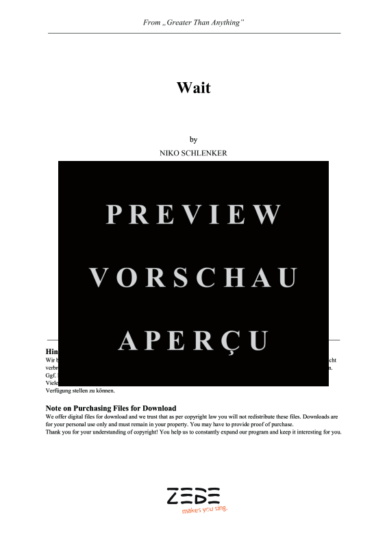 gallery: Wait, , Gemischter Chor SAM/Solo opt. und Klavier