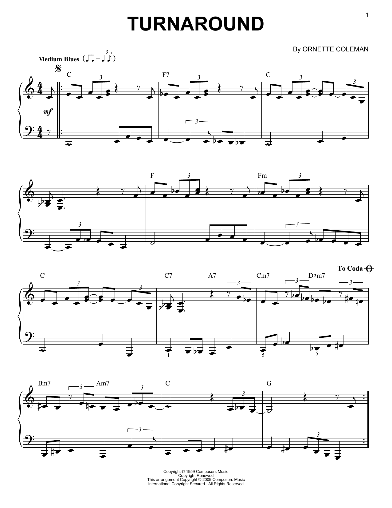 Product picture to: Turnaround [Jazz version]