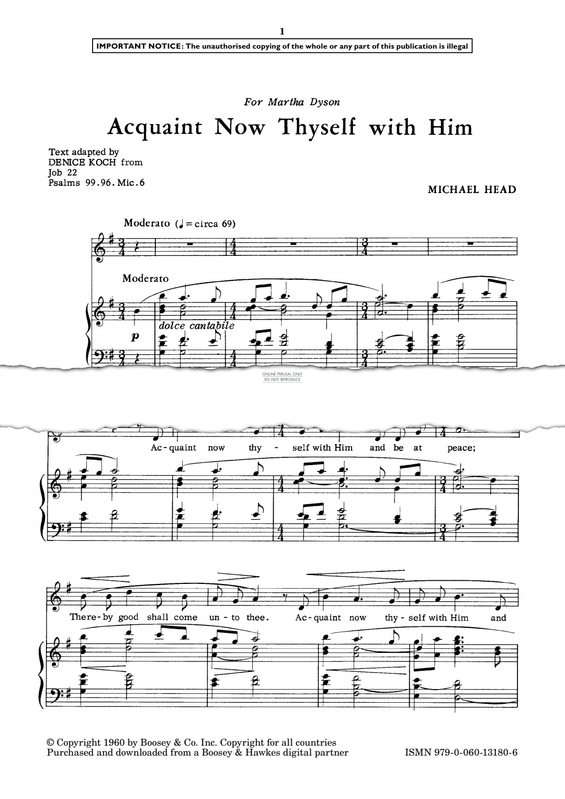 Produktgalerie: Seite 1 von 1 Acquaint Now Thyself with Him, Michael Head, Gesang, Klavier