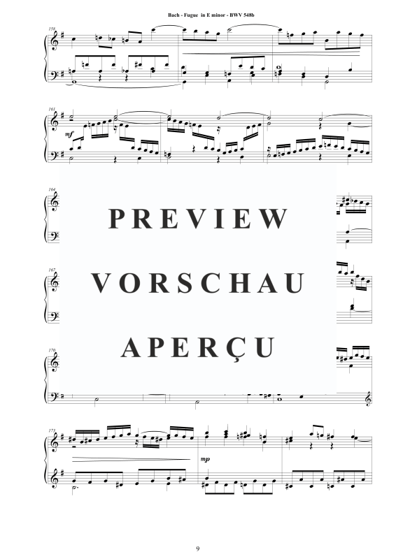 Produktgalerie: Seite 10 von 11 Fuge in E-Moll BWV 548b, , Klavier Solo