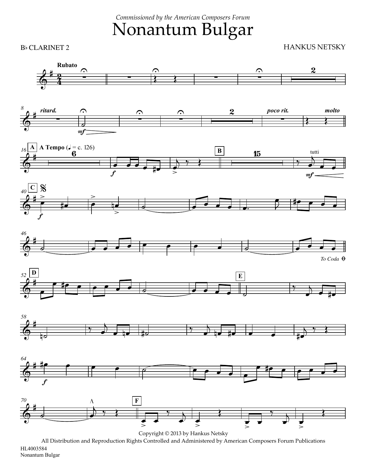 Product picture to: Nonantum Bulgar - Clarinet 2