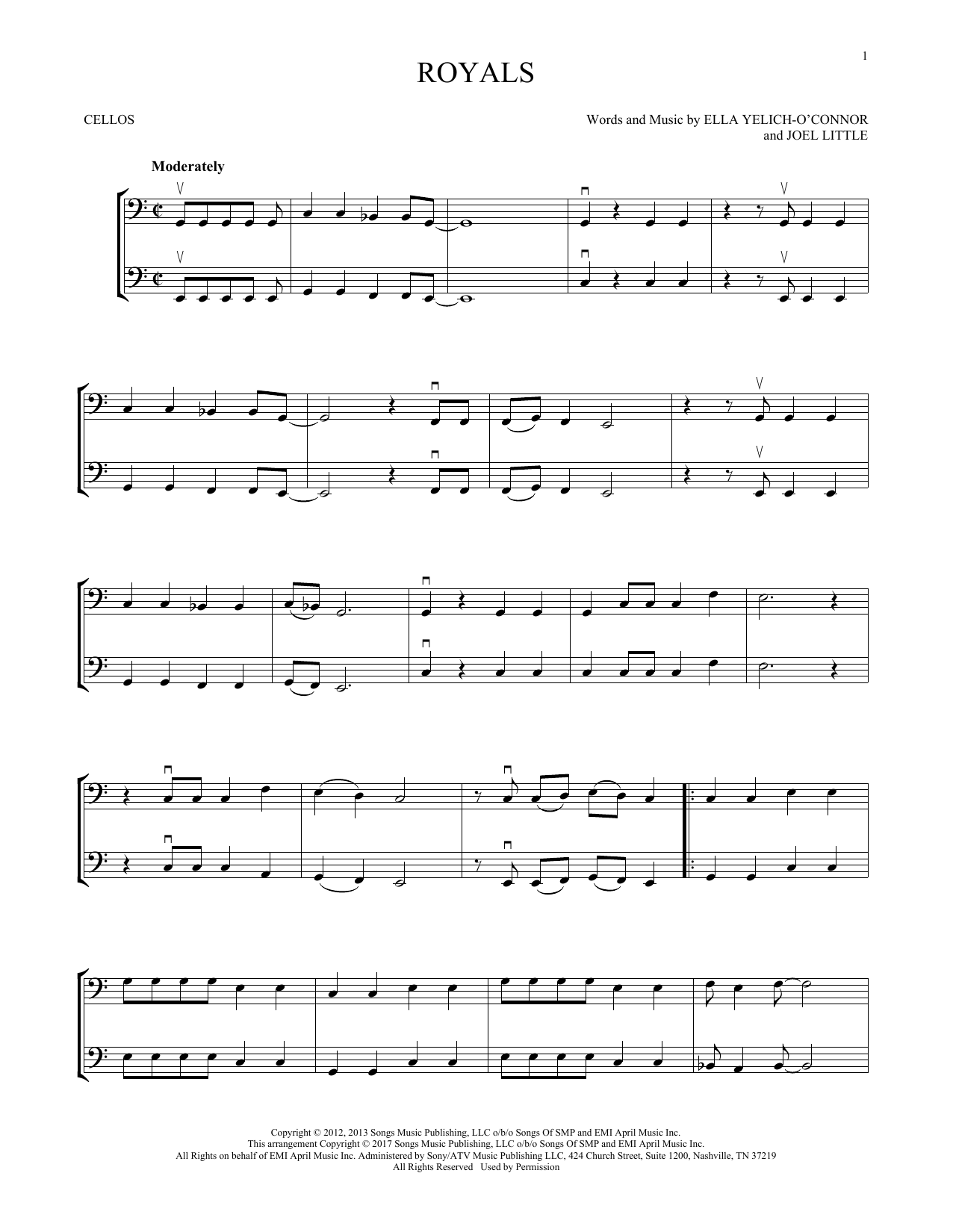 Produktgalerie: Seite 1 von 1 Royals, Lorde, Violoncello