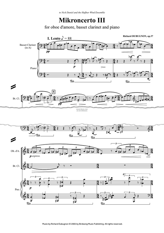 Produktgalerie: Seite 1 von 1 Mikroncerto III, Richard Dubugnon, Klarinette, Klavier, Oboe