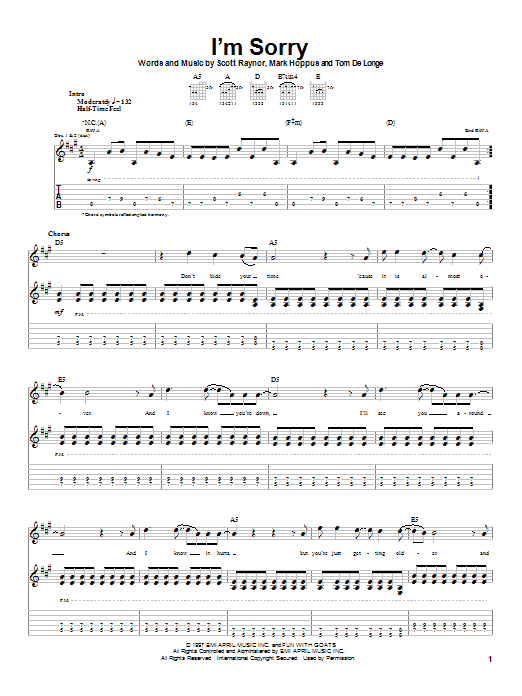 Product gallery: Page 1 of 1 I'm Sorry, Blink-182