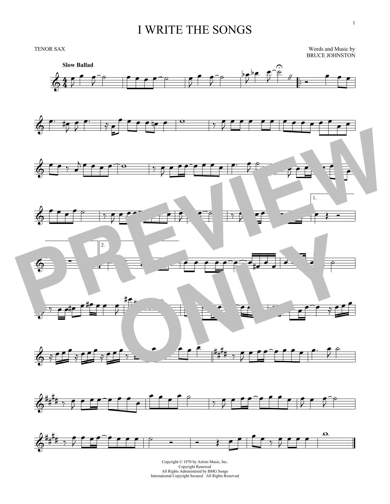 Product gallery: Page 1 of 1 I Write The Songs, Barry Manilow