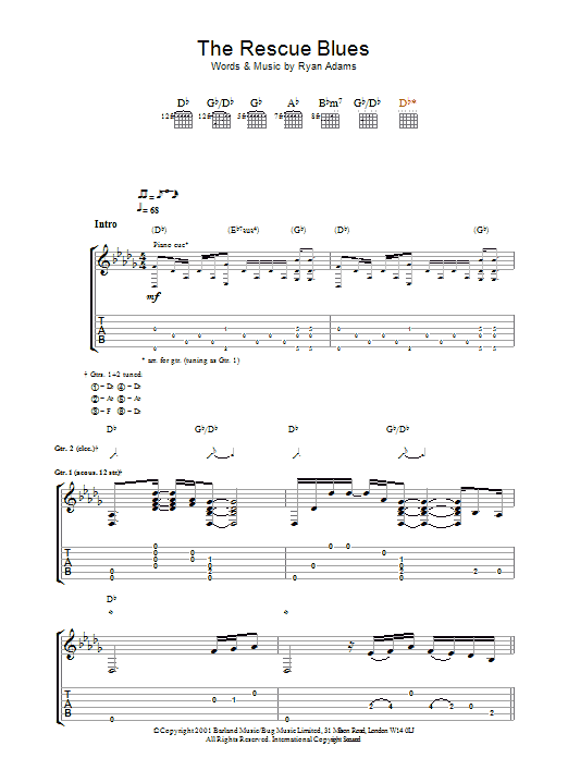 Produktgalerie: Seite 1 von 1 The Rescue Blues, Ryan Adams, Gitarre