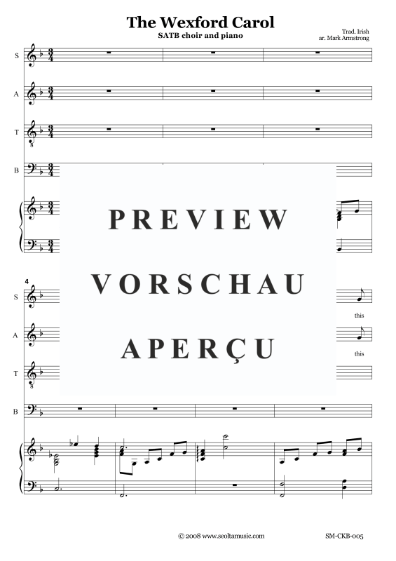 Produktgalerie: Seite 4 von 11 The Wexford Carol, , Gemischter Chor und Klavier