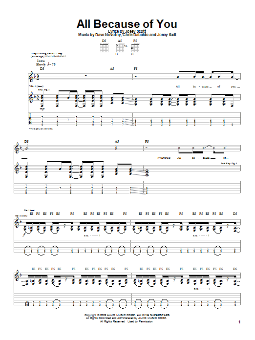 Produktgalerie: Seite 1 von 1 All Because Of You, Saliva, Gitarre