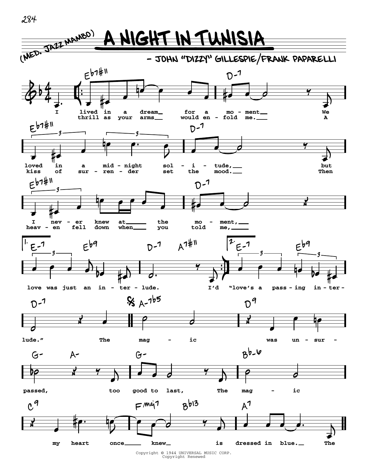 Produktbild zu: A Night In Tunisia (Low Voice)