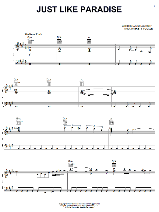 Produktgalerie: Seite 1 von 1 Just Like Paradise, David Lee Roth, Gesang, Gitarre, Klavier