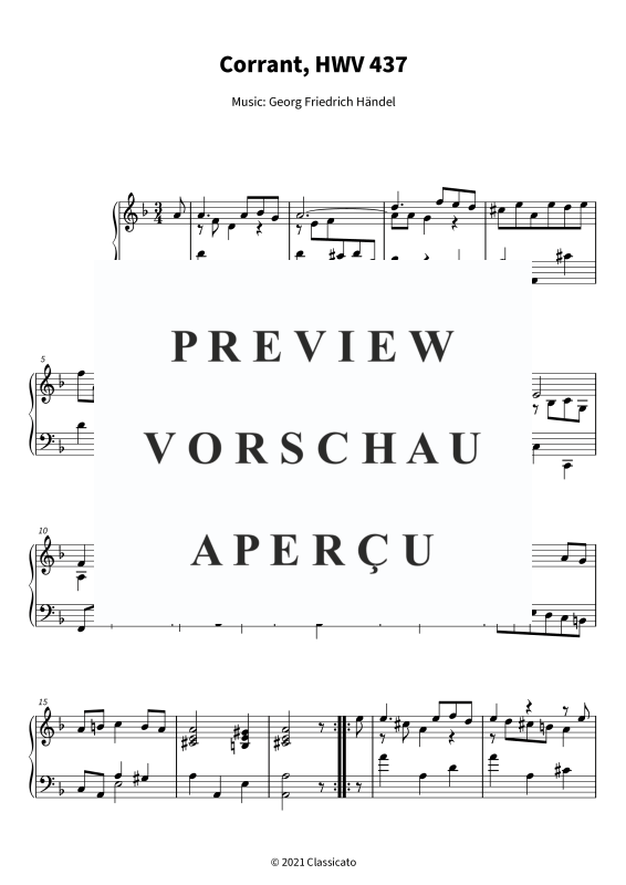 Produktgalerie: Seite 5 von 6 Corrant - Suite No. 4 in D Minor HWV 437, , Klavier Solo