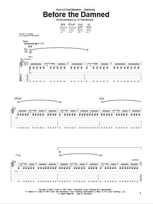 Produktgalerie: Seite 1 von 1 Before The Damned, All That Remains, Gitarre